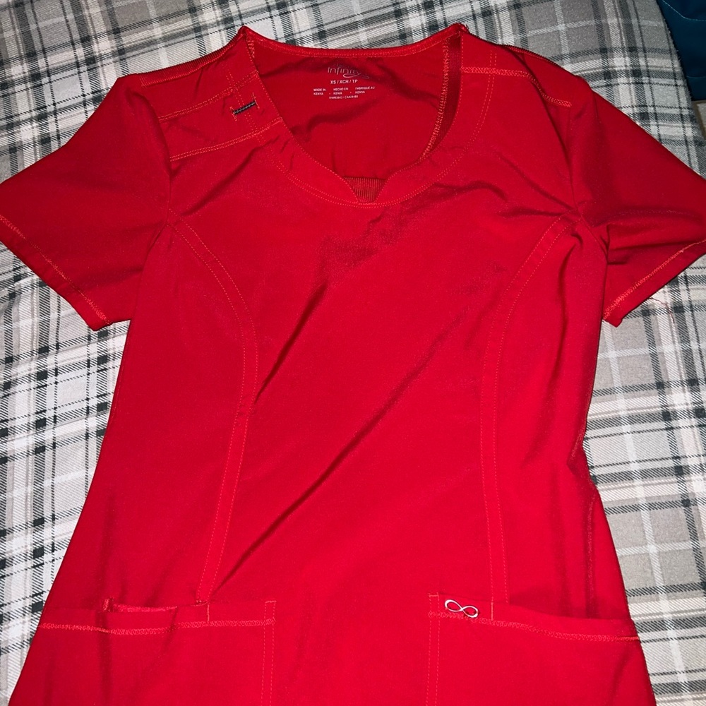 Xs red Cherokee infinity scrub top